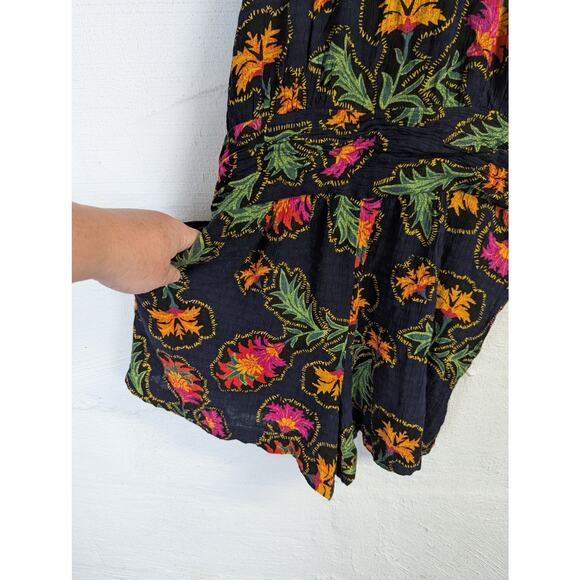 Rachel Roy Floral Romper Womens Medium Colorful Tropical Resort Breezy Summer - Picture 3 of 10